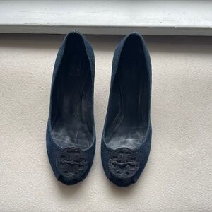 Tory Burch denim closed toe wedge ladies Size: 6